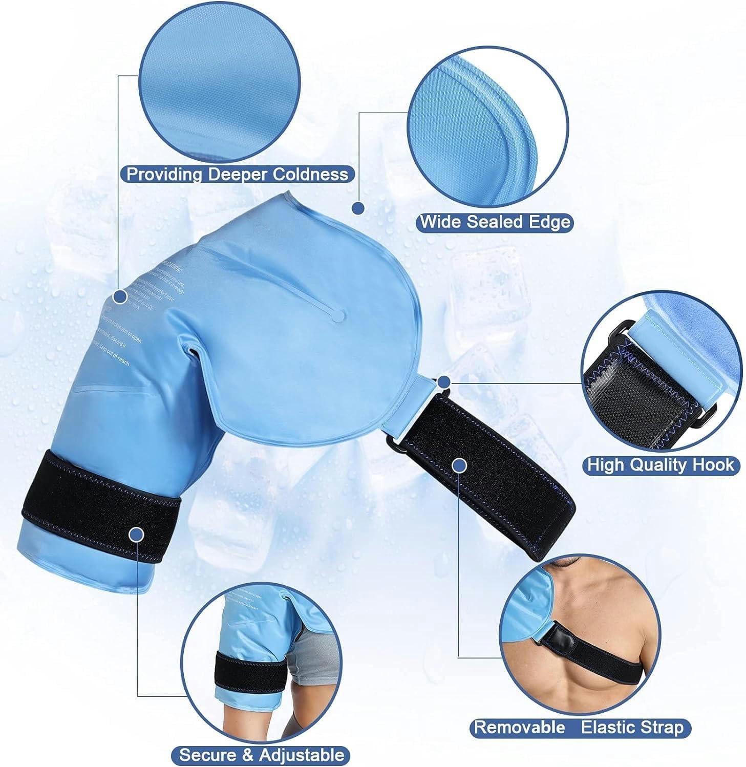 Shoulder Ice Pack Rotator Cuff Cold Therapy, Pain Relief, Reusable Hot Cold Therapy Gel Shoulder Ice Cold Pack for Frozen Shoulder,Sports Injuries,Bursitis, Tendinitis,Surgery Recovery