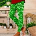 thumbnail image 2 of XIAONU Womens Shamrock Print Leggings High Waist Graphic Tights Stretchy Festive Holiday Bottoms Green, 2 of 5