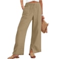 thumbnail image 5 of PFRNLF Womens Wide Leg Pants Summer Flowy Trousers Boho Beach Palazzo Linen Pants, 5 of 9