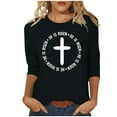 thumbnail image 2 of EGNMCR Easter T-Shirts à Imprimé pour Femmes T-Shirts Graphiques Femmes Chemises Mode pour Femmes Easter Jour Fleur Oreilles de Lapin T-shirt à Imprimé Manches 3/4 Blouse Col Rond Hauts Décontractés T-shirt pour Femmes, 2 of 4