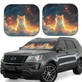 thumbnail image 6 of Kdxio Starry Sky Constellation Cat Print 2-Piece Sun Shade Front Windshield - Foldable Car Front Window Sunshades for Most Sedans SUV Truck, 6 of 6