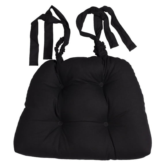 Bouvier Black - Solid Black Chair Pad - Pack of 4