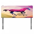 thumbnail image 3 of Geometric Headboard, Shaded Geometric Abstract Horse Animal Pattern Indie Novelty Print, Upholstered Decorative Metal Bed Headboard with Memory Foam, Full Size, Cream Pink Purple, by Ambesonne, 3 of 4