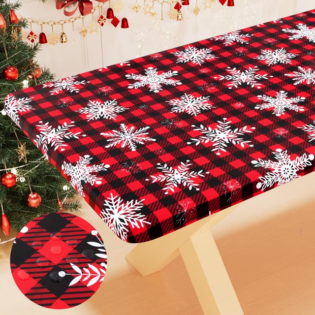 Mantel elástico impermeable Smiry con diseño de cuadros búfalo, 193x76 cm