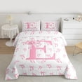 thumbnail image 2 of Castle Fairy Girls Monogrammed Letter 2-Piece Twin Comforter Set, Pink Bow Bedding, 2 of 7