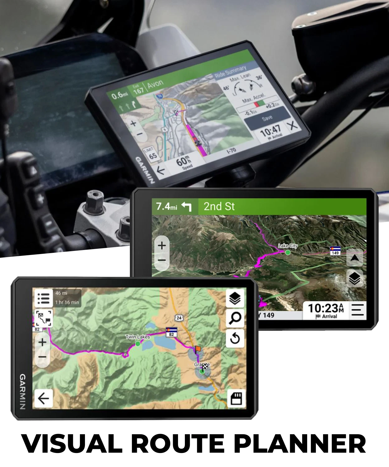 Garmin zumo XT3, 4.7” Rugged Motorcycle GPS, Lean Angles, Custom Route Planning, Adventurous Navigation, Garmin Performance Package Plan Option for Drag Racing Timer w/ Wearable4U PowerBank Bundle