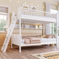 thumbnail image 3 of Bellemave Bunk Bed with Storage Shelves, Wooden Twin Over Twin Bunk Beds with with Bookshelf and Ladder, Ladder Can be Changed Left or Right, No Box Spring Required,White, 3 of 7