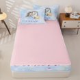 thumbnail image 4 of Metsweet Dreamy Princess Zipper Twin Comforter Sets with Fitted Sheet and 2 Pillowcases, Cartoon Unicorn Zipper Bedding Set, Blue White,4-Piece,Pink Reversible, 4 of 6