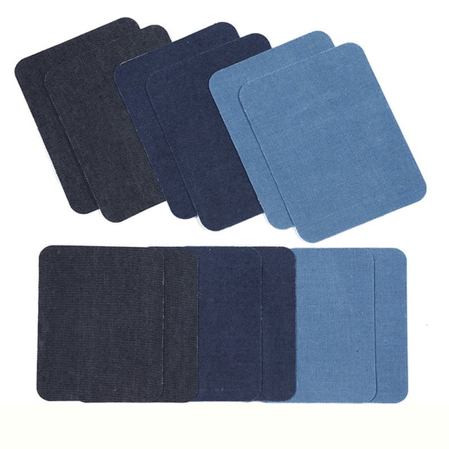 Matsuzay Pack of 12 Denim Patch DIY Decoration Repair Self-adhesive Set Jeans Clothing Pants Outside Patches Inside for Shirt Jacket Tela de costura y artesanía 3 colores 12.5*9.5 cm Matsuzay HA2627-00B