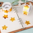 thumbnail image 4 of 1 paquete grande de pegatinas holográficas de estrellas doradas TANGJMXG rollo de 500 pegatinas de aluminio, 4 of 5