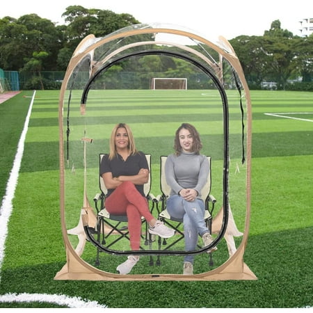 FICISOG Sports Tent Shelter for up to 3 People, 51" Instant Weatherproof Sports Pop up Pod Tent Outdoor Bubble Tent, Clear View