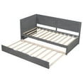 thumbnail image 6 of Wood Twin Size Daybed, Sofa Bed with Pull Out Trundle and Rustic Guardrail, Twin Loveseat, Easy Assemble, Grey, 6 of 8