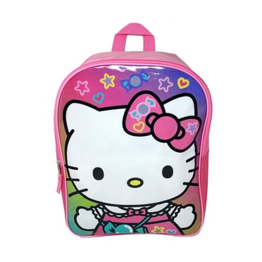 Hello Kitty Backpack 15" Sanrio Candies Bows Cat Pink Flat Front