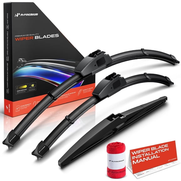 A-Premium 21"/18"/11" Windshield Wiper Blades Compatible with Toyota Matrix 2003-2008 - Front Rear Wipers Blade Set for Hook/RL2 Arm Connector, with Wear Indicator & Towel (Pack of 3)