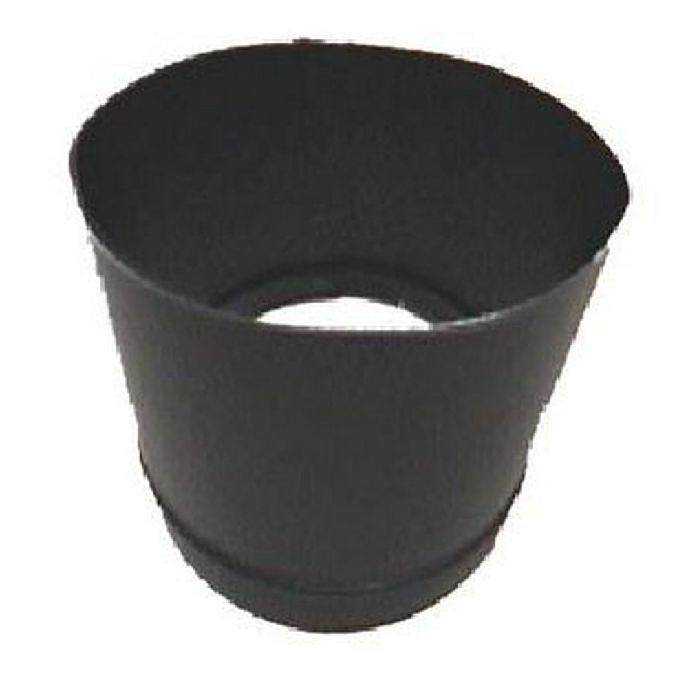 6 Inch 24 Gauge To Round Adapter Oval 4 1/4 Inch x 7 3/4 Black