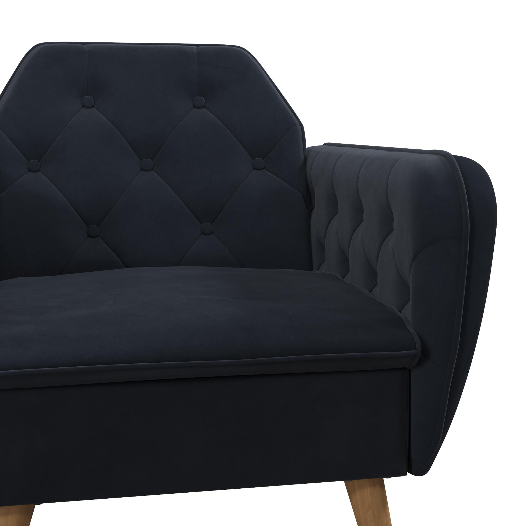 Novogratz Teresa Memory Foam Accent Chair, Living Room Furniture, Blue Velvet