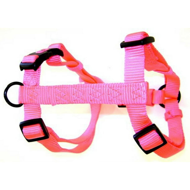 Hamilton Adjustable Comfort Nylon Dog Harness Nickel Small Hot Pink 5/8