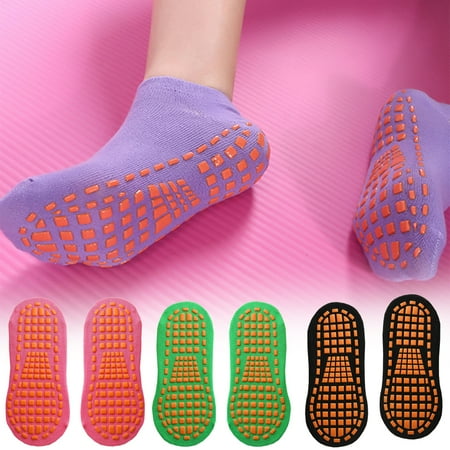 

Cdar 2Pcs Cotton Anti-Slip Yoga Pilates Trampoline Grip Ankle Sports Socks