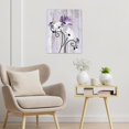 thumbnail image 2 of Vintage Daisy Wall Art Purple Flower and Butterfly on Rustic Wooden Abstract Painting Farmhouse Plant Wall Art for Bathroom Living Room Bedroom Kitchen Decor Ready to Hang, 16Lx12W Inches, 2 of 6