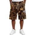 thumbnail image 2 of Delconic Men Tree Camo Quick Dry Knee Length Casual Cargo Shorts Elastic Drawstring Waist Side Pockets Loose Fit Short Pants For Summer Hunting Fishing Hiking Daily Outdoor Travel Wear Khaki 5XL, 2 of 6