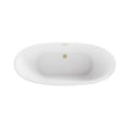 thumbnail image 6 of Elegant Kitchen and Bath 62 inch Soaking Bathtub in Glossy White with Brushed Gold Trim, 6 of 8