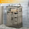 thumbnail image 6 of Merluxy 24" Floor Cabinet, Farmhouse Storage Cabinet with 3 Drawers & Adjustable Shelf, for Kitchen, Living Room, Light Grey, 6 of 7