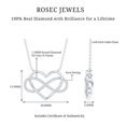 thumbnail image 6 of Rosec Jewels Natural Diamond Heart Necklace - Interlocked Heart and Infinity Necklace, with Chain - Ready to Gift for Valentines, 18K White Gold, 6 of 7