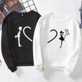thumbnail image 3 of Outfmvch Chandails de la Saint-Valentin pour Femmes Chandail de la Saint-Valentin pour Femmes Imprimé Couple Plus Velours Manches Longues Col Rond Pull Chandail en Molleton Haut (Unisexe) Blanc L, 3 of 5