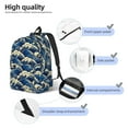 thumbnail image 5 of Ratiio Japanese Water Wave Print Canvas Backpack for Women & Men Retro Aesthetic Rucksack Basic Backpack for High School/College Students Travel Laptop Bag, 5 of 5