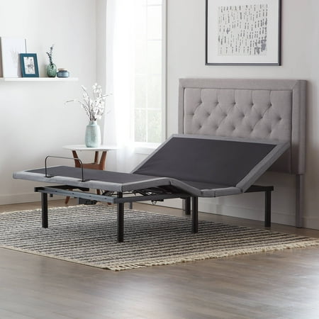 Lucid Advanced Power Adjustable Bed Base, Wireless Remote, Dual Massage, Dual USB Port, Multi Position, Memory Position, Underbed Lighting, Six 12