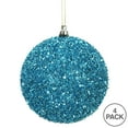 thumbnail image 3 of Vickerman 4" Turquoise Tinsel Ball Ornament, 4 per Bag, 3 of 3