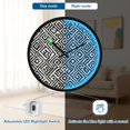 thumbnail image 5 of Indoor 12' Voice-Activated Luminous Decoration Wall Clock With LED Night Light Black&white Llines Pattern, 5 of 8