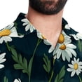 thumbnail image 5 of Daisy Men's Poplin Shirt, Casual Short Sleeve Printed Button Down Summer Beach Unisex Shirts, 5 of 6