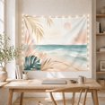 thumbnail image 5 of Tropical Coastal Beach with Waves and Palm Leaves, Dreamy Boho for Beach Lovers, Coastal Wall Art, Housewarming Gift Tapestry Wall Hanging for Living Room and Bedroom, 5 of 7