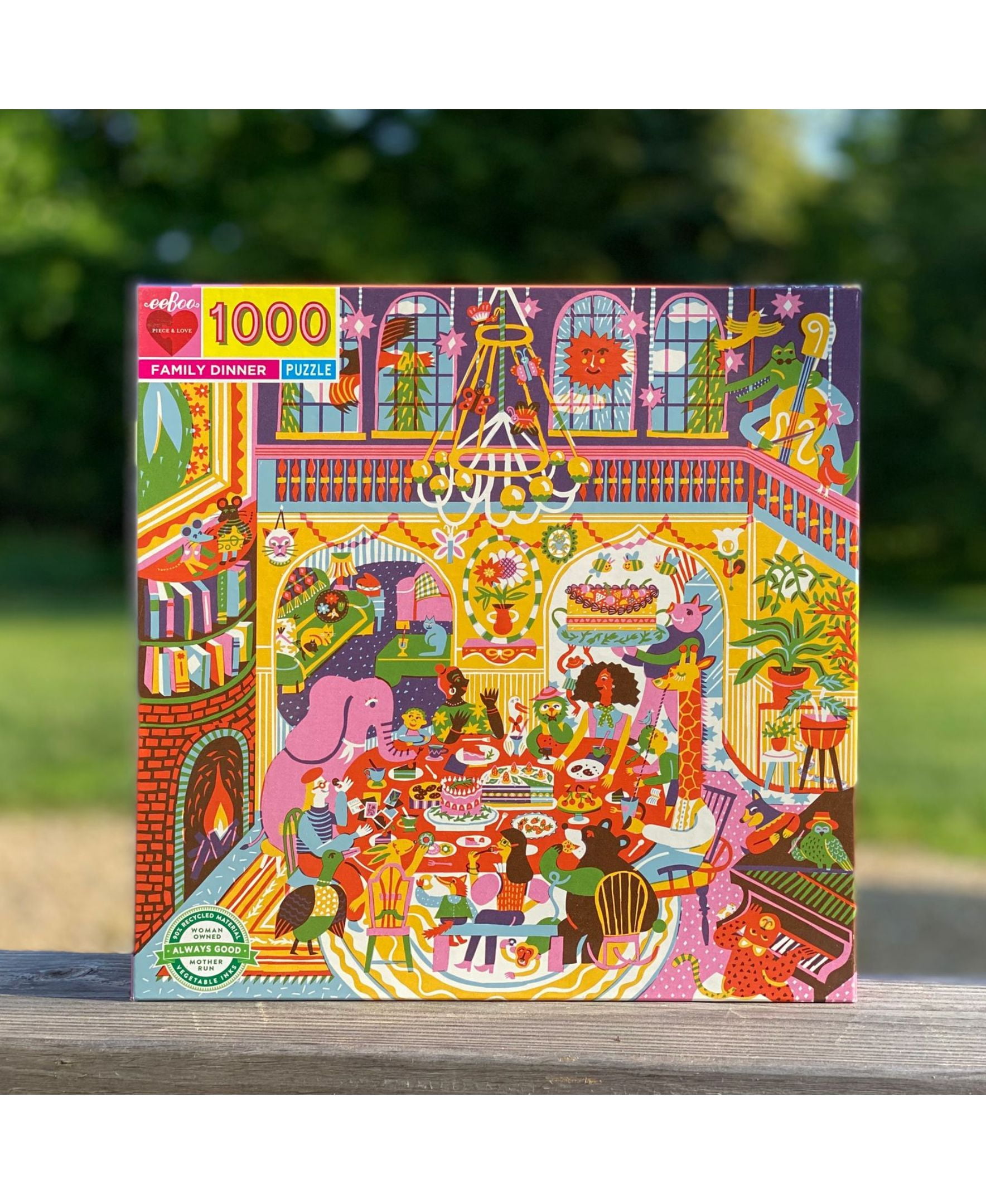 Eeboo 1000 Piece Puzzle for Adults or Kids, Colorful Design Jigsaw Puzzles