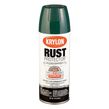 Krylon Rust Protector Enamel Gloss Spray Paint, 69012 Green, 12 Oz.