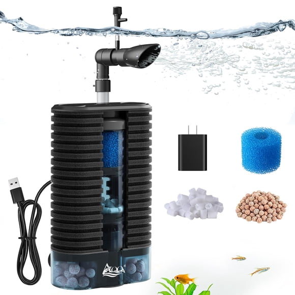 Filtro Esponja para Acuario AQQA Ultra Silencioso DC 5V para Acuarios de 250L
