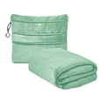 thumbnail image 2 of Wearable Flannel Blanket | Multifunctional Travel Blanket with Magnetic Closure | 100x210 cm Green Convertible Blanket | Soft Cozy Flannel Material for Home Car & Travel Use, 2 of 6