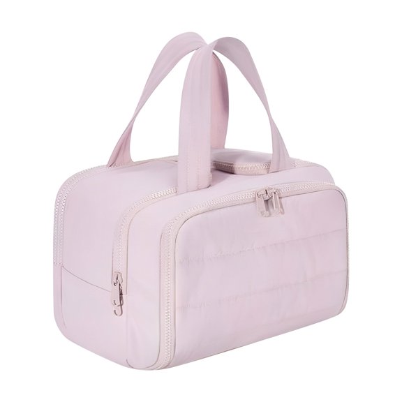 Simplified Lightweight Large Wide-Opening Toiletry Bag - Puffy Cosmetic Organizer for Travel, Waterproof Nylon, Portable for Women Men, Durable