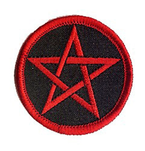 2" Black & Red Circle Star Anarchy Pentagram Patch Walmart.com