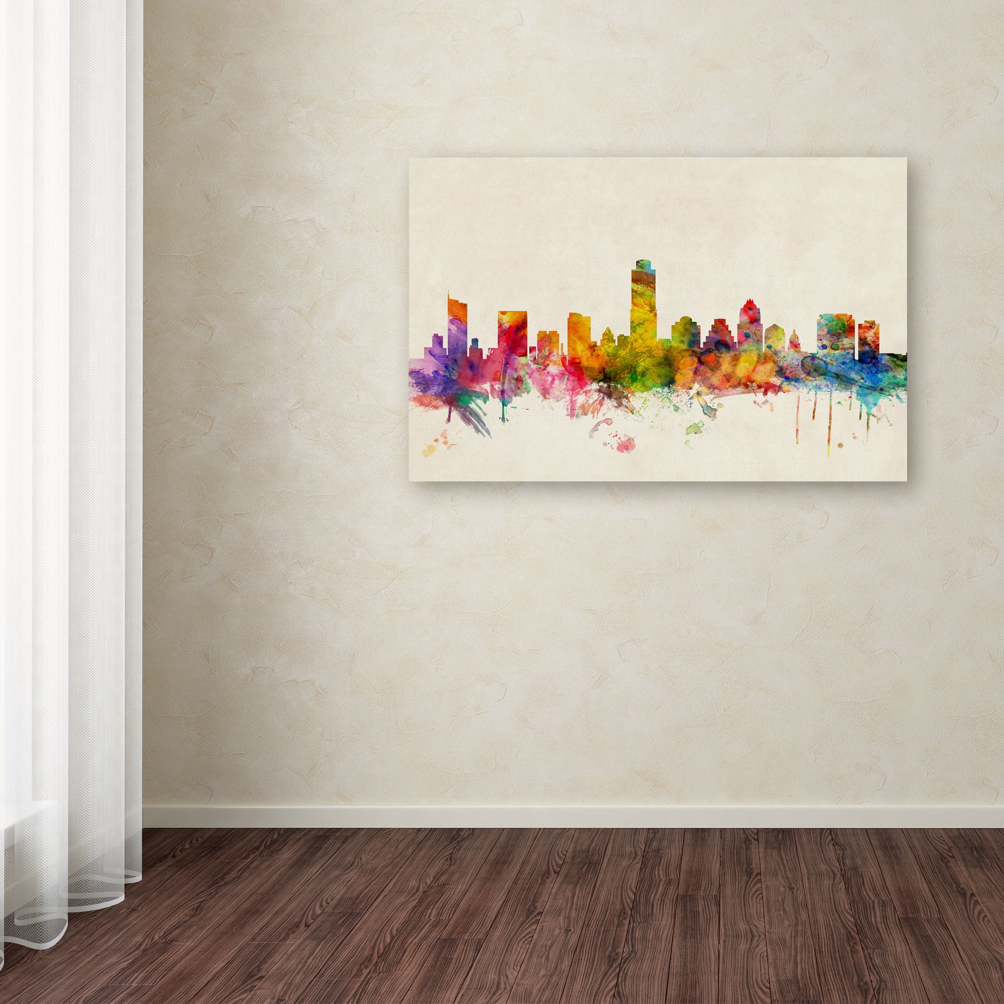 Trademark Fine Art "Austin, Texas" Canvas Art by Michael Tompsett