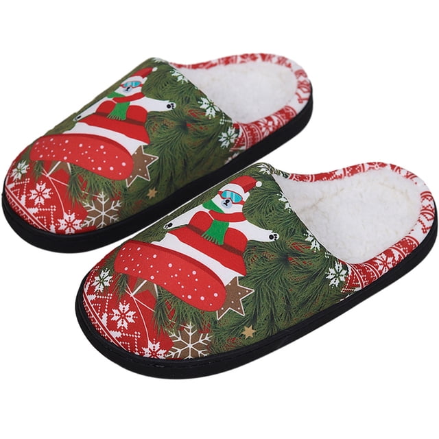 Zapatos de casa de algodón navideños Bsvklp Unisex con Dibujos de Papá Noel