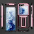 thumbnail image 5 of Armor Shockproof Case for Samsung Galaxy Z Flip 6, [Military Grade Anti-Drop] Rugged Hybrid Hard PC+Soft Silicone Heavy-Duty Tough Durable with Kickstand Protective Bumper Phone Case, Pink, 5 of 9
