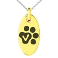 thumbnail image 1 of Stainless Steel Letter V Initial Cat Dog Paws Monogram Engraved Small Oval Charm Pendant Necklace, 1 of 1