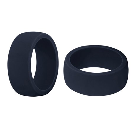 Union Smooth Ring - (Price/6 Pcs) GOGO Premium Men's Silicone Wedding Ring - 8.7mm Wide(2mm Thick) - 10 Colors - Super Light & Comfortable Smooth Edge - Great for Gym, Training, Outdoor, Exercises-Dark Blue-11