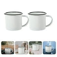 thumbnail image 6 of HERFIER 2Pcs Enamel Cups Vintage Enamel Mugs Handheld Water Cups Exquisite Water Mugs Camping Cups 3.14x2.36x2.36in, 6 of 8
