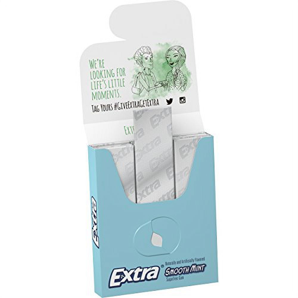 EXTRA Gum Smooth Mint Chewing Gum, 15 Pieces (Pack of 10)