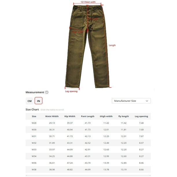 Saucezhan OG107 Fatigue Pants for U.S. Army Vietnam War
