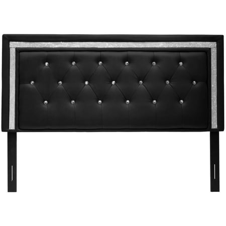 Best Master Furniture Tufted Vinyl Upholstered Headboard, Black or