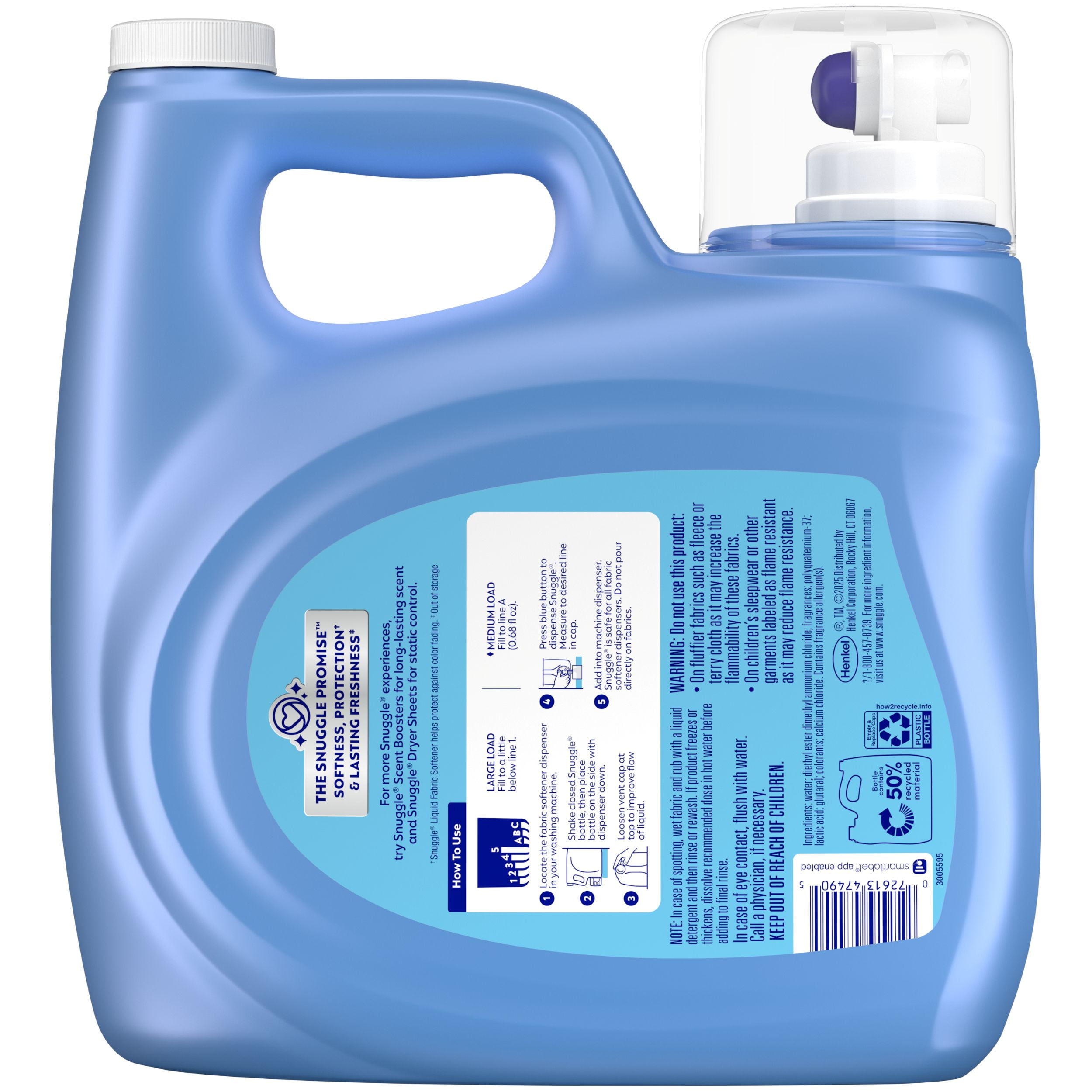 Snuggle Lavender Breeze Soothing Comfort Liquid Fabric Conditioner, 3.64 Litres, 181 Wash Loads, 1 bottle, 181 wash loads